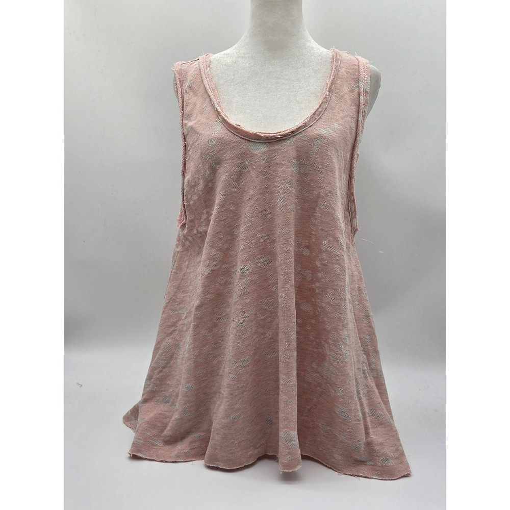 Maronie Women's Medium Pink Distressed Sleeveless Tunic Tank Top 101-593